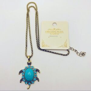 Necklace turtle turquoise Crystals. Brand New
